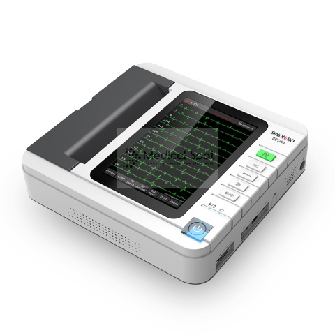 Aparat EKG 12 kanałowy. Elektrokardiograf 12 odprowadzeń EKG z drukarką, analizą i ekranem dotykowym. SE1200 Sinohero.